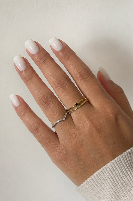 Emerald Stacked Ring