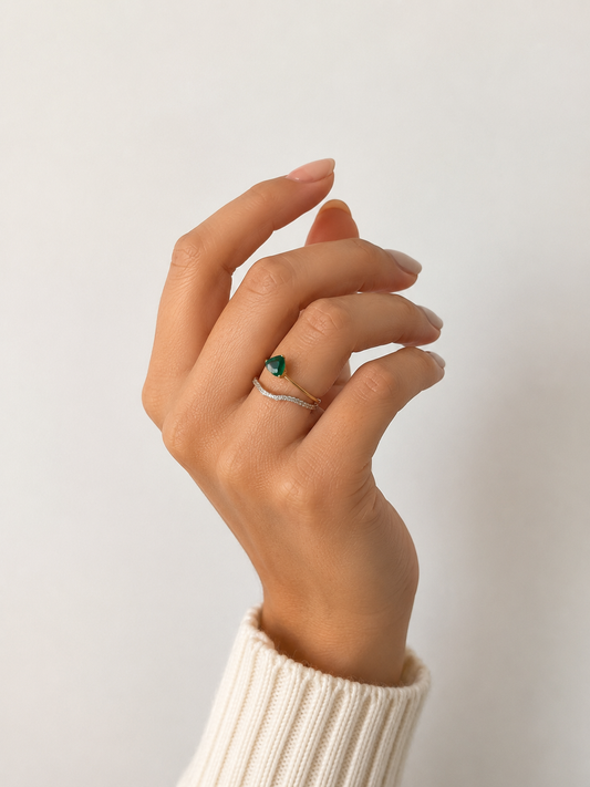 Emerald Heart Ring