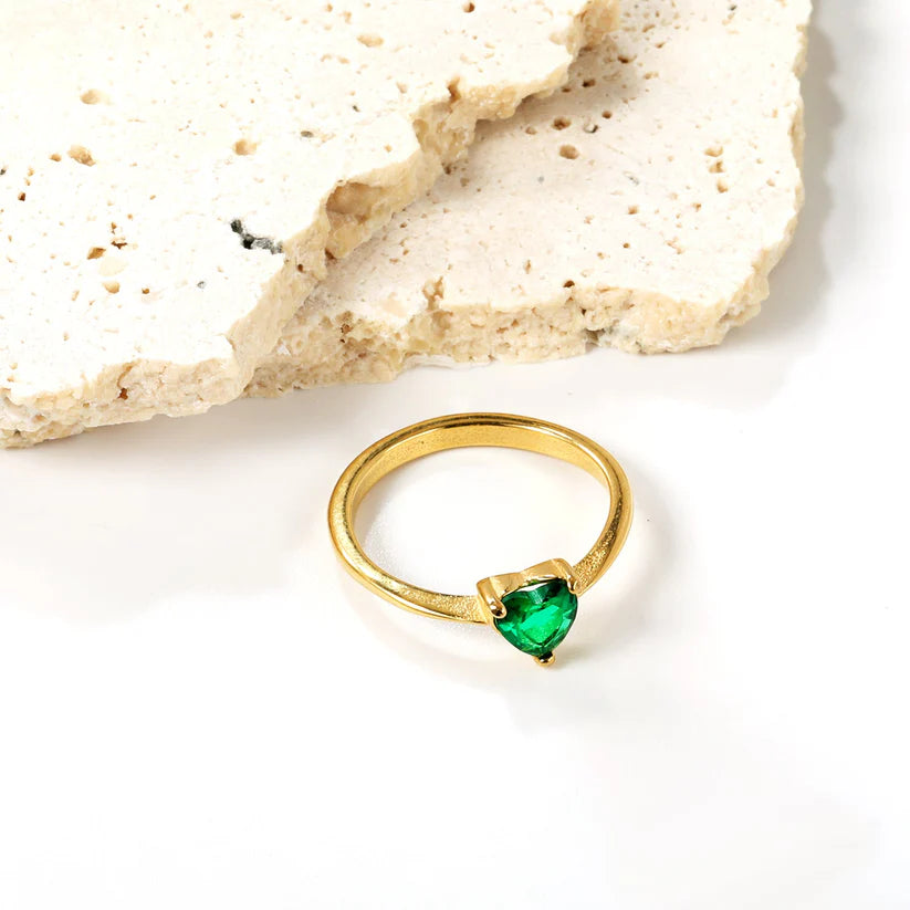 Emerald Heart Ring