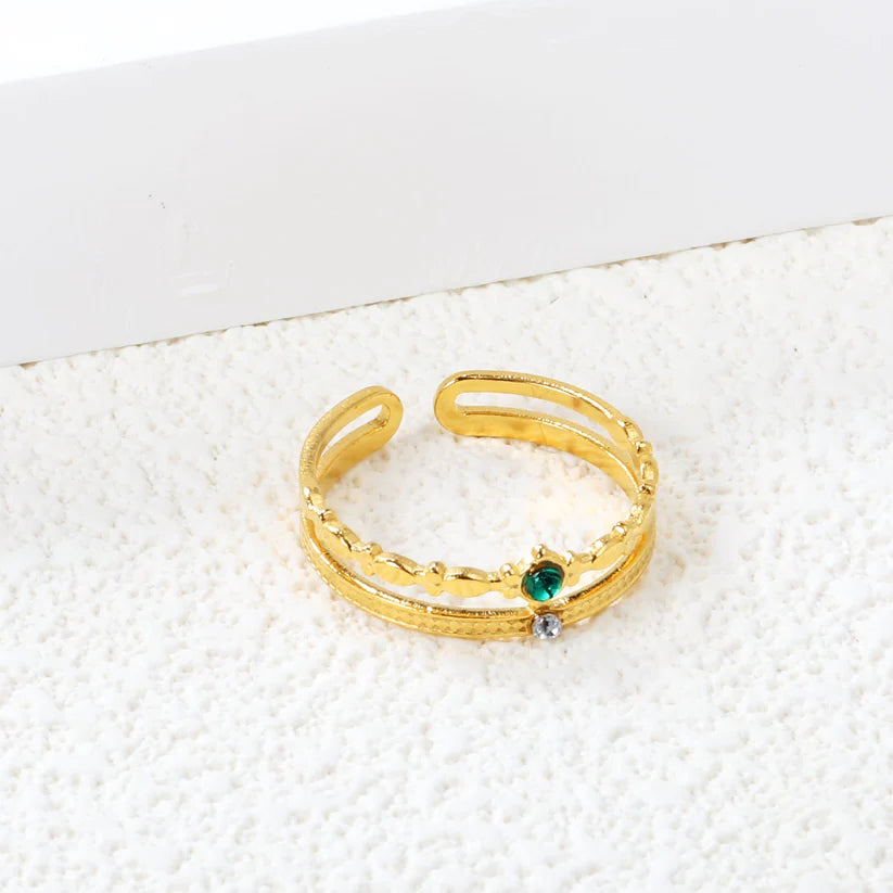 Emerald Stacked Ring