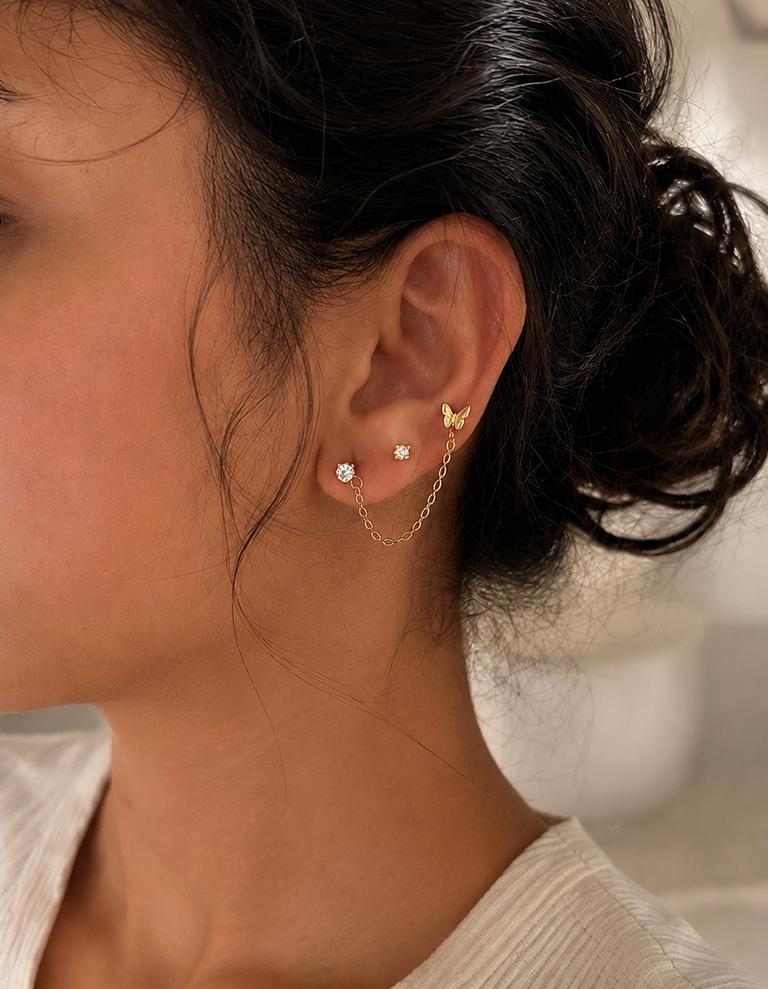 Celeste Chain Studs